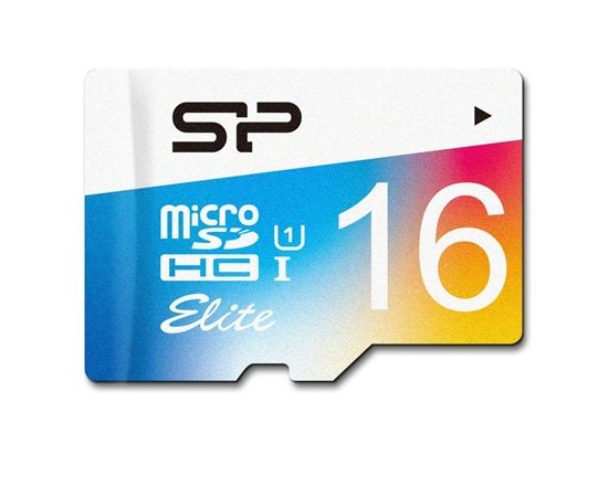 Silicon Power Elite UHS-1 Colorful 16 GB, MicroSDHC, Flash memory class 10 Atmiņas kartes micro SD SDHC