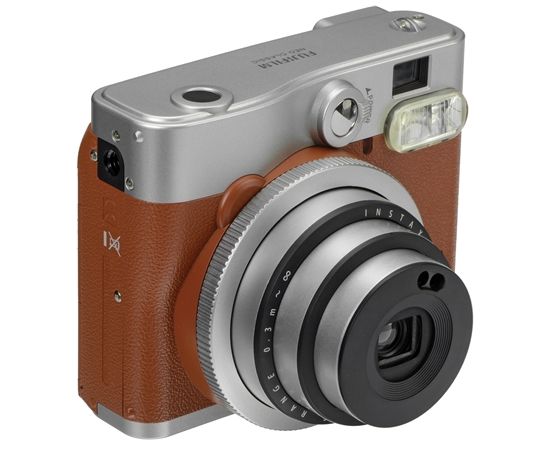 Fujifilm instax mini 90 NEO CLASSIC Instant camera + 10 pcs. of glossy, ISO 800, Focus 0.3m - ∞, Lithium-Ion (Li-Ion), Brown/Stainless steel
