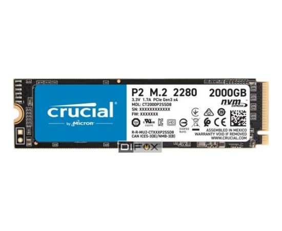 Crucial P2 2TB 3D NAND NVME PCIe M.2 SSD