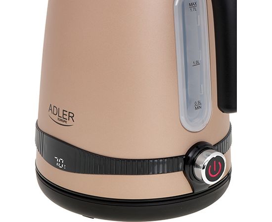 Adler Kettle AD 1295	 Electric, 2200 W, 1.7 L, Stainless steel, 360° rotational base, Golden