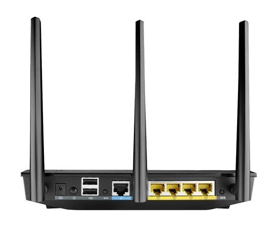 Asus Router RT-AC66U 10/100/1000 Mbit/s, Ethernet LAN (RJ-45) ports 4, 2.4GHz/5GHz, Wi-Fi standards 802.11ac, 450+1300 Mbit/s, Antenna type External, Antennas quantity 3, USB ports quantity 2
