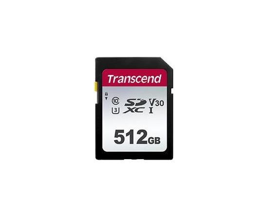 TRANSCEND SDXC 512GB C10 Atmiņas karte UHS-I U3, Class 10, UHS Video Speed Class 30 (V30)  (Ir veikalā)