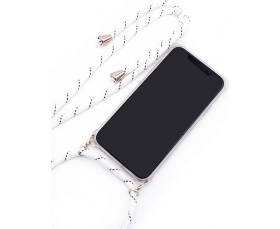 Evelatus Samsung A70 Case with rope White Stripes Transparent