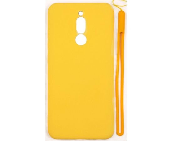 Evelatus Xiaomi Redmi 8 Soft Touch Silicone Case with Strap Yellow