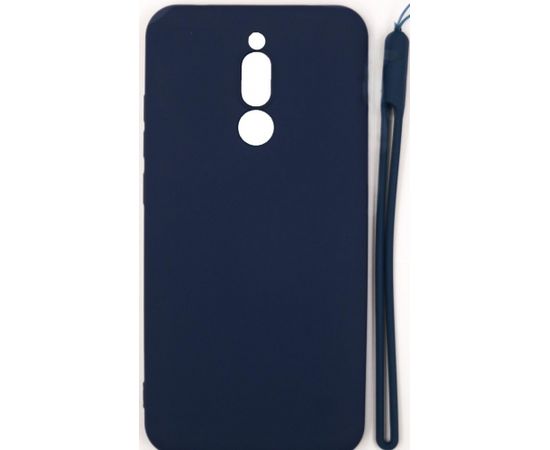 Evelatus Xiaomi Redmi 8 Soft Touch Silicone Case with Strap Dark Blue