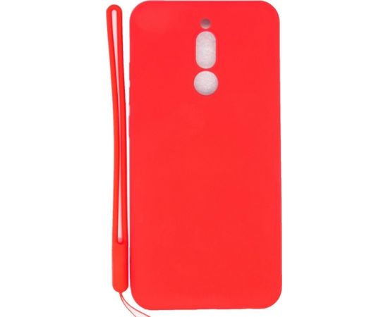 Evelatus Xiaomi Redmi 8 Soft Touch Silicone Case with Strap Red