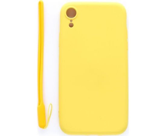 Evelatus Apple iPhone XR Soft Touch Silicone Case with Strap Yellow