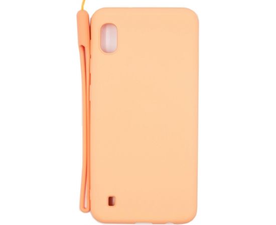 Evelatus Samsung Galaxy A10 Soft Touch Silicone Case with Strap Pink