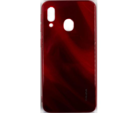 Evelatus Samsung A40 Water Ripple Full Color Electroplating Tempered Glass Case Red