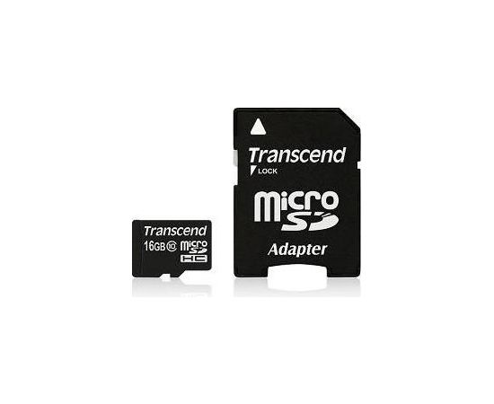 MEMORY MICRO SDHC 16GB W/ADAPT/CLASS10 TS16GUSDHC10 TRANSCEND