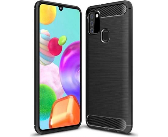 Fusion Trust Back Case Silikona Aizsargapvalks Priekš Samsung A217 Galaxy A21s Melns