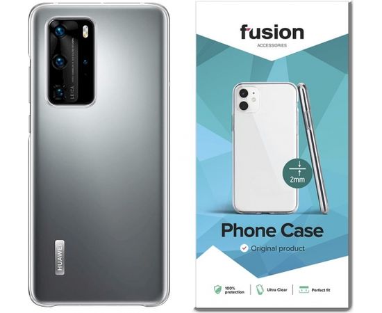 Fusion Ultra Clear Series 2 mm Silikona Aizsargapvalks Huawei P40 Pro Caurspīdīgs (EU Blister)