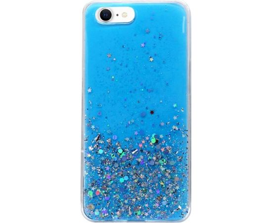 Fusion Glue Glitter Back Case Silikona Aizsargapvalks Apple iPhone 12 / 12 Pro Zils