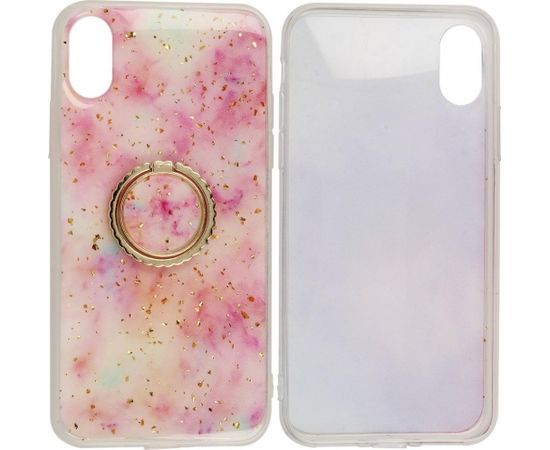 Fusion Marble Ring Back Case Silikona Aizsargapvalks Apple iPhone 12 Mini Rozā