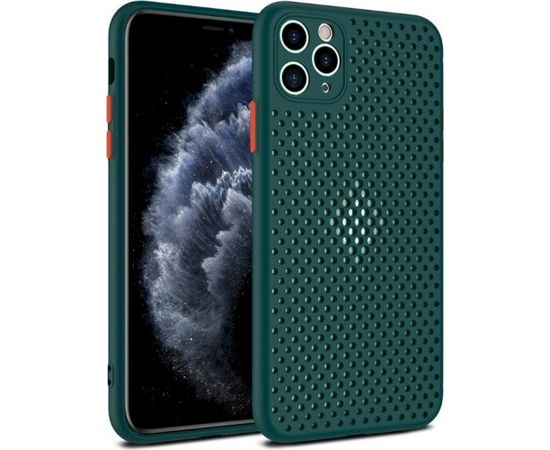 Fusion Breathe Case Silikona Aizsargapvalks Priekš Apple iPhone 12 Mini Zaļš