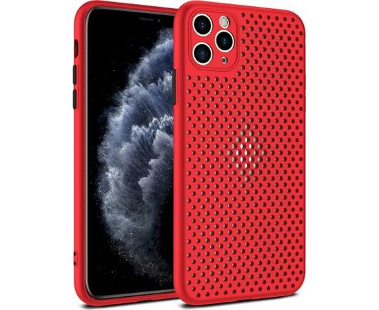 Fusion Breathe Case Silikona Aizsargapvalks Priekš Apple iPhone 12 / 12 Pro Sarkans