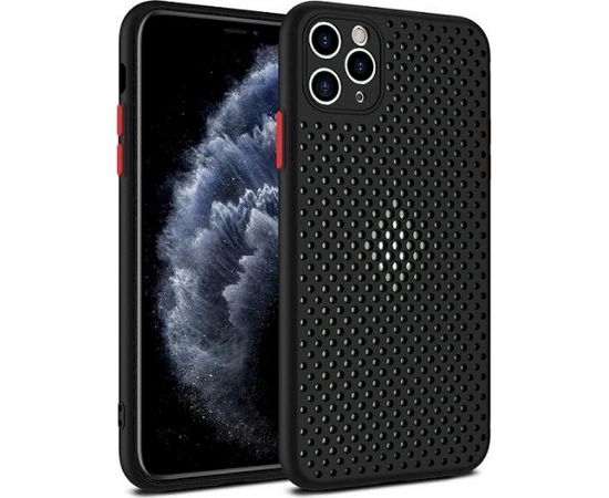 Fusion Breathe Case Silikona Aizsargapvalks Priekš Apple iPhone 12 Mini Melns