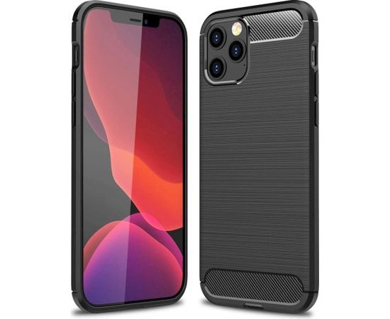 Fusion Trust Back Case Silikona Aizsargapvalks Priekš Apple iPhone 12 Pro Max Melns