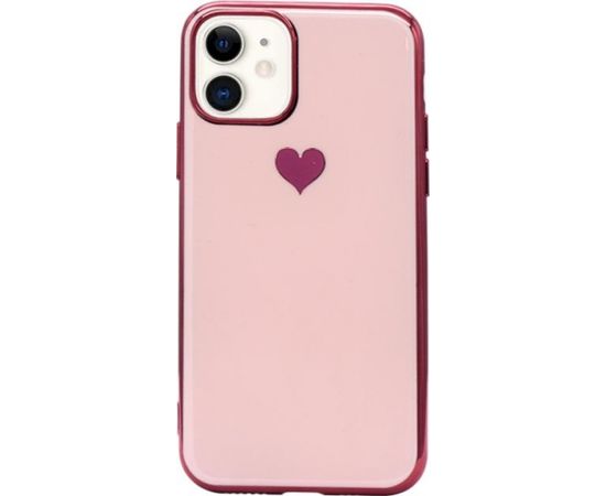Fusion Heart Case Silikona Aizsargapvalks Priekš Apple iPhone 11 Pro Max Rozā