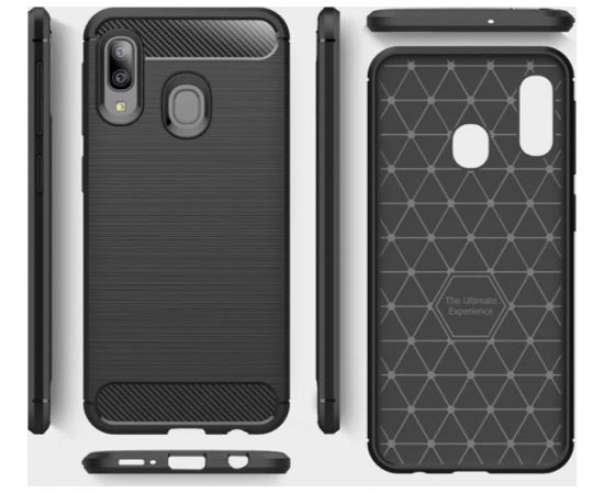 Fusion Trust Back Case Silikona Aizsargapvalks Priekš Huawei P40 Lite E Melns