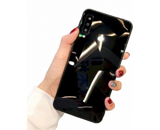 Fusion Diamond Stone Back Case Silikona Aizsargapvalks Priekš Apple iPhone X / XS Melns