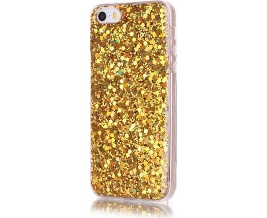 Fusion Gold Sequins Back Case Silikona Aizsargapvalks Priekš Apple iPhone X / XS Zeltains