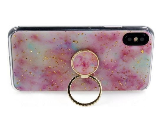 Fusion Marble Ring Back Case Silikona Aizsargapvalks Priekš Apple iPhone 11 Pro Rozā