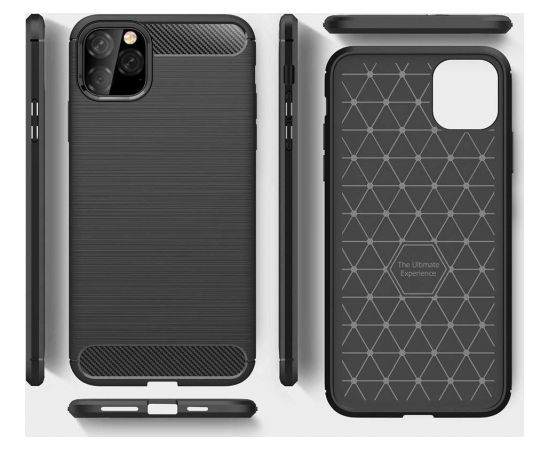 Fusion Trust Back Case Silikona Aizsargapvalks Priekš Apple iPhone 11 Pro Melns