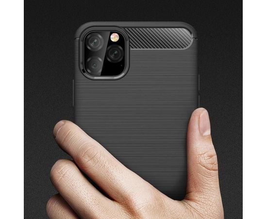 Fusion Trust Back Case Silikona Aizsargapvalks Priekš Apple iPhone 11 Pro Melns