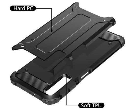 Mocco Armor Cover with TPU Aizmugurējais Apvalks Huawei P Smart 2020 Melns