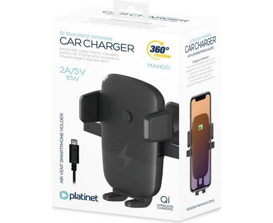 Platinet phone car mount + QI charger (PUCHMB)