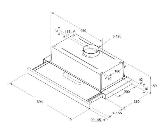 Whirlpool AKR 749/1 IX tvaika nosūcējs iebūvējams 60cm