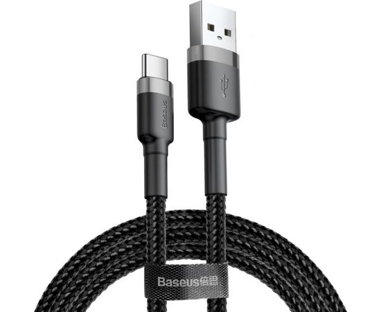 Baseus Cafule CATKLF-BG1 USB-C datu un uzlādes vads 3A / PD / QC 3.0 / 100 cm melns