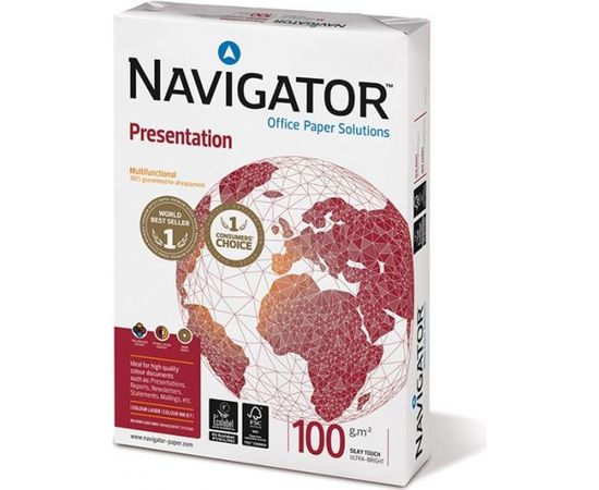 Papīrs NAVIGATOR PRESENTATION A4 100g/m2, 500 loksnes/iepakojumā