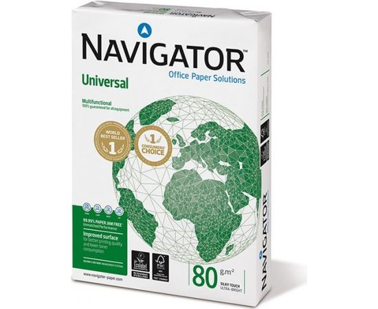 Papīrs NAVIGATOR UNIVERSAL A4 80g/m2, 500 loksnes/iepakojumā