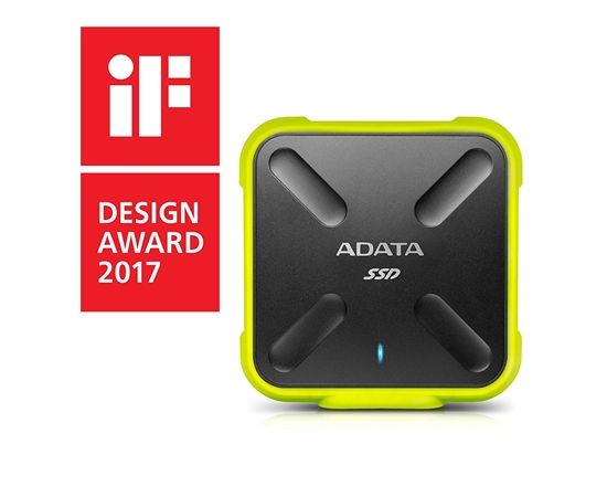 ADATA Externall SSD SD700 512 GB, USB 3.1, Black, Yellow