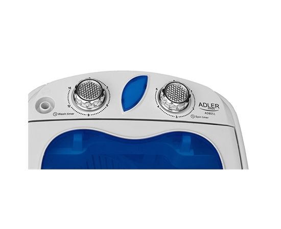 Adler   AD 8051 Top loading, Washing capacity 3 kg, Unspecified RPM, Unspecified, Depth 37 cm, Width 38 cm, White/Blue