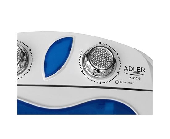 Adler   AD 8051 Top loading, Washing capacity 3 kg, Unspecified RPM, Unspecified, Depth 37 cm, Width 38 cm, White/Blue