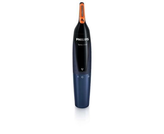 Philips Comfortable nose trimmer and manicure set Nose trimmer, Number of length steps 3, AA type, Black, Blue