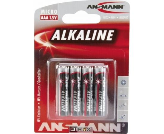 1x4 Ansmann Alkaline Micro AAA LR 03 red-line