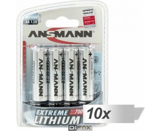 10x4 Ansmann Extreme Lithium Mignon AA LR 6