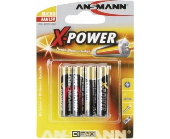 1x4 Ansmann Alkaline Micro AAA LR 03 X-Power