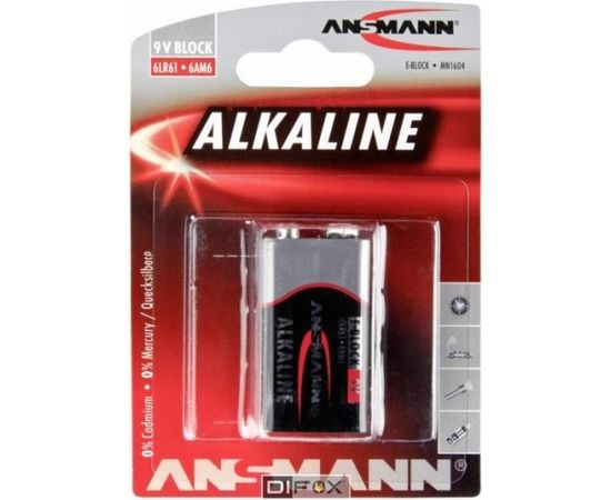 1 Ansmann Alkaline 9V block red-line