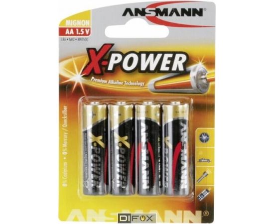 1x4 Ansmann Alkaline Mignon AA LR 6 X-Power