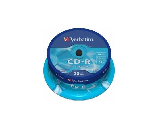 Matricas CD-R Verbatim 700MB 1x-52x Extra Protection, 25 Pack Spindle