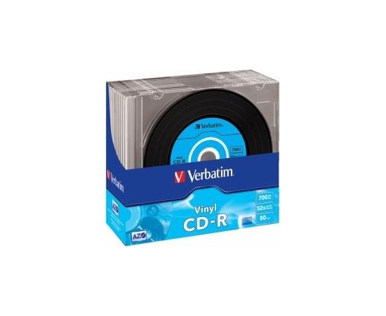 Matricas CD-R AZO Verbatim 700MB Vinyl 1x-52x, 10 Pack Slim