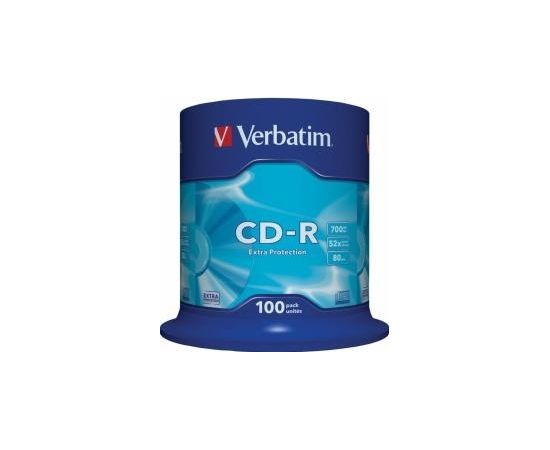 Matricas CD-R Verbatim 700MB 1x-52X Extra Protection, 100 Pack Spindle