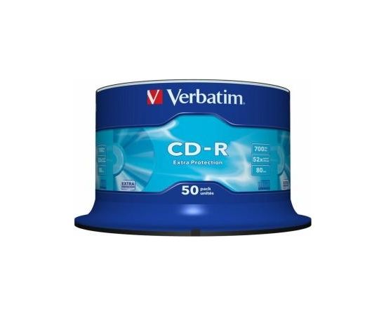 Matricas CD-R Verbatim 700MB 1x-52x Extra Protection 50 Pack Spindle