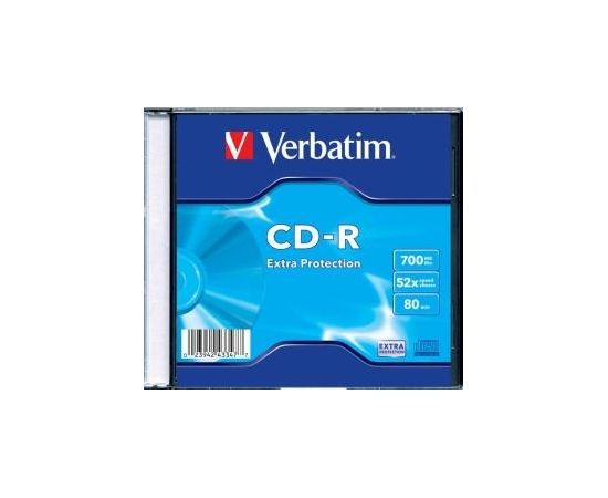 Matricas CD-R Verbatim 700MB 1x-52x Extra protection, Single Wrap Slim