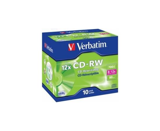 Matricas CD-RW SERL Verbatim 700MB 10x-12x 10 Pack Jewel